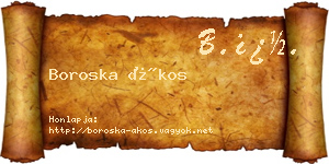 Boroska Ákos névjegykártya