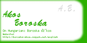 akos boroska business card